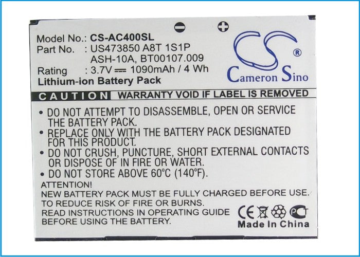 Replacement Battery for Acer beTouch E400 – Mobile, SmartPhone – 1090mAh / 3.7V - image 5