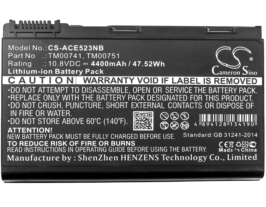 Replacement Battery for Acer Extensa 5120 – Notebook, Laptop – 4400mAh / 47.52Wh / 10.8V