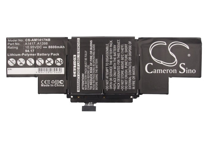 Replacement Battery for Apple MacBook Pro Core i7 2.3 15" Re – Notebook, Laptop – 8600mAh / 94.17Wh / 10.95V