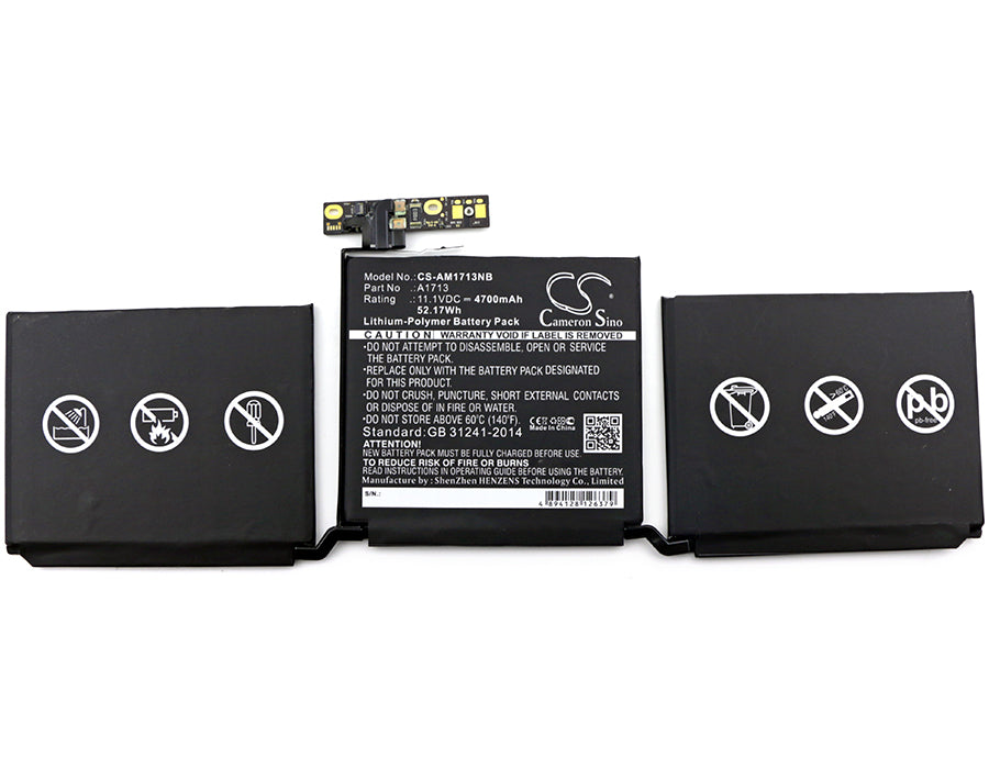 Replacement Battery for Apple A1708 – Notebook, Laptop – 4700mAh / 52.17Wh / 11.1V