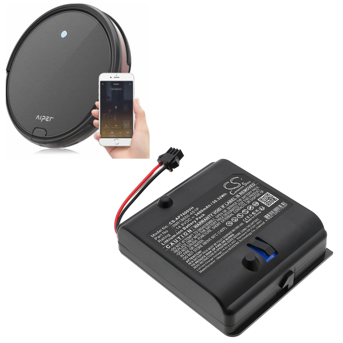Replacement Battery for Aiper MT600 – Robotic Pool Cleaner – 3400mAh / 14.8V