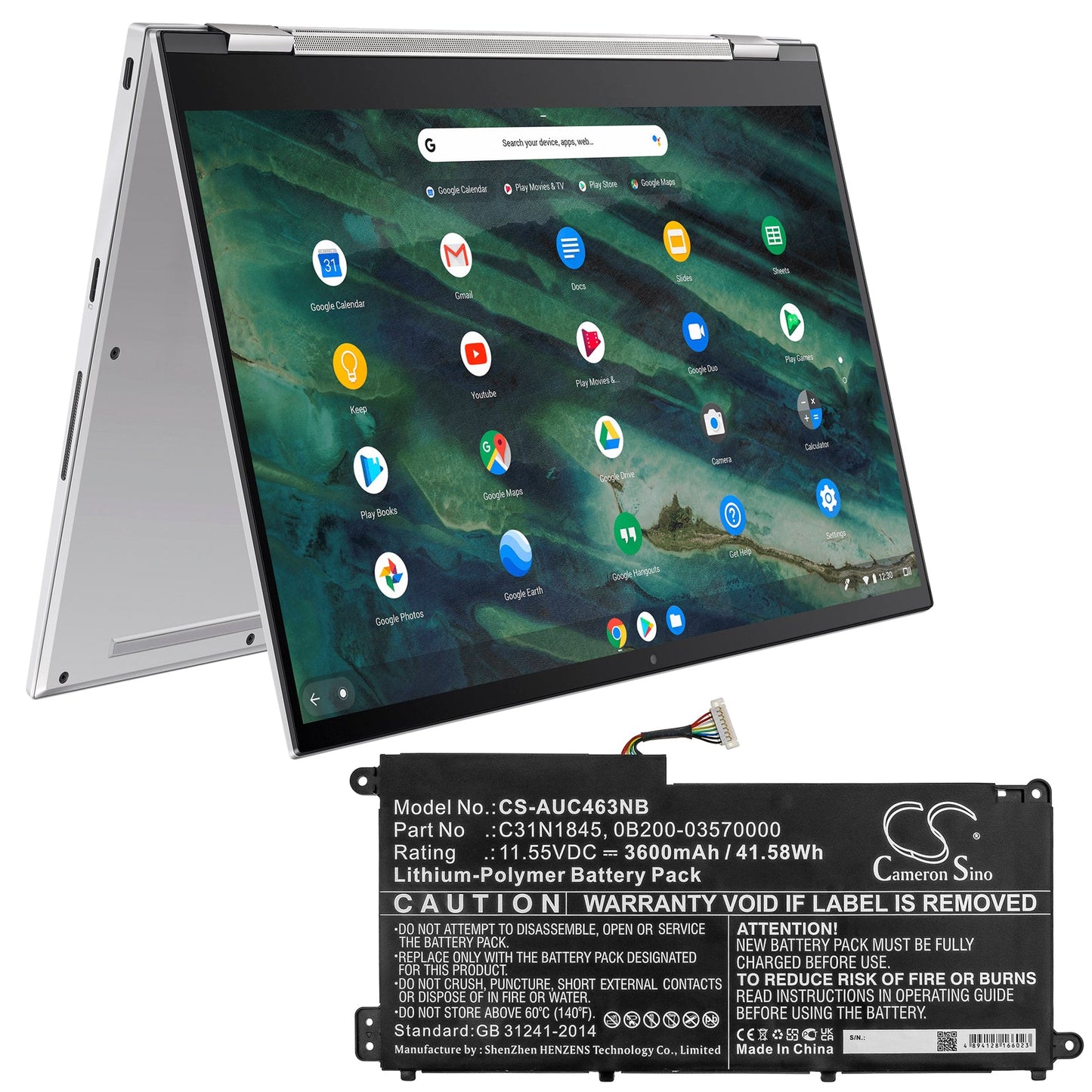 Replacement Battery for Asus Chromebook C436FA – Notebook, Laptop – 3600mAh / 41.58Wh / 11.55V
