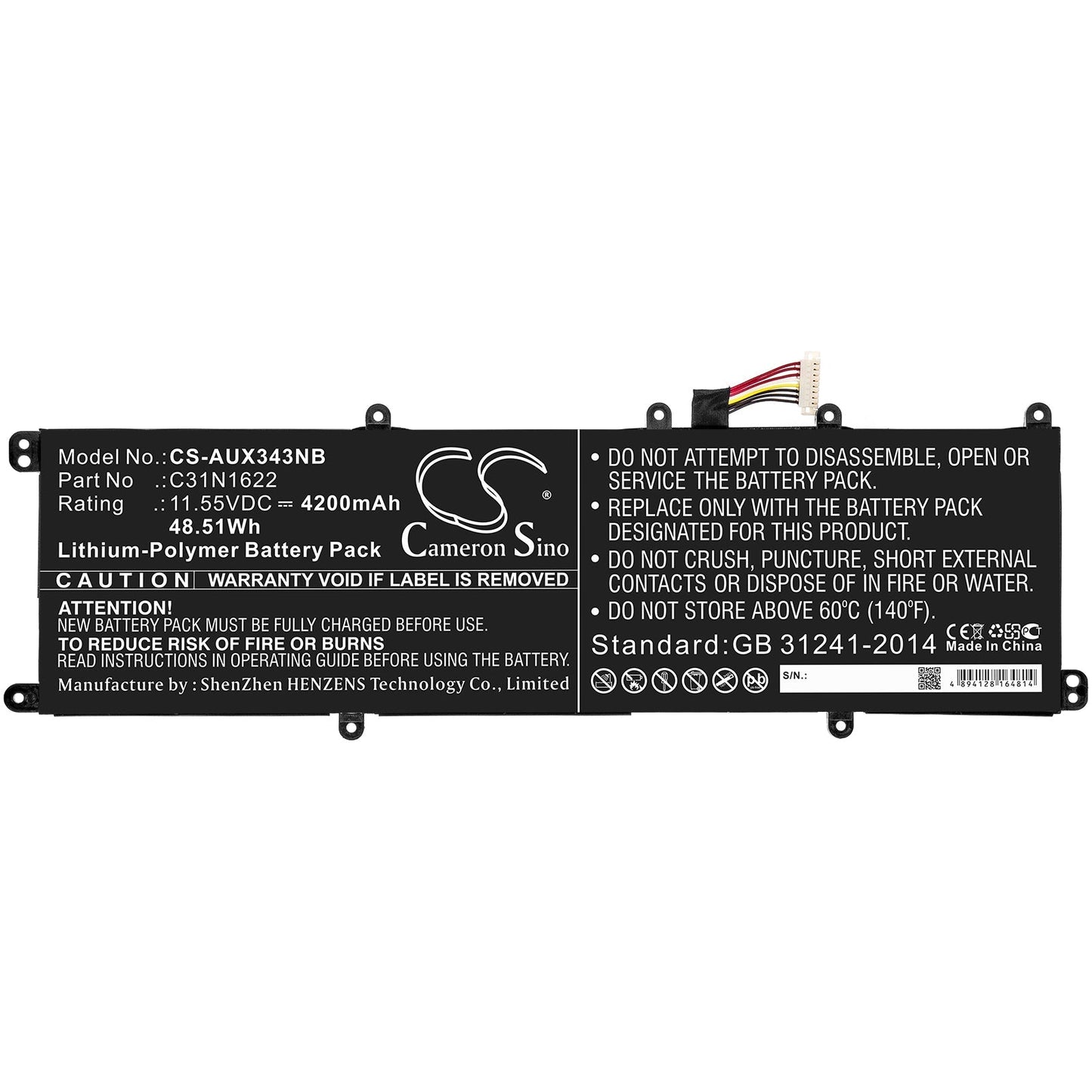 Replacement Battery for Asus UX530UQ-FY058R – Notebook, Laptop – 4200mAh / 11.55V - image 3
