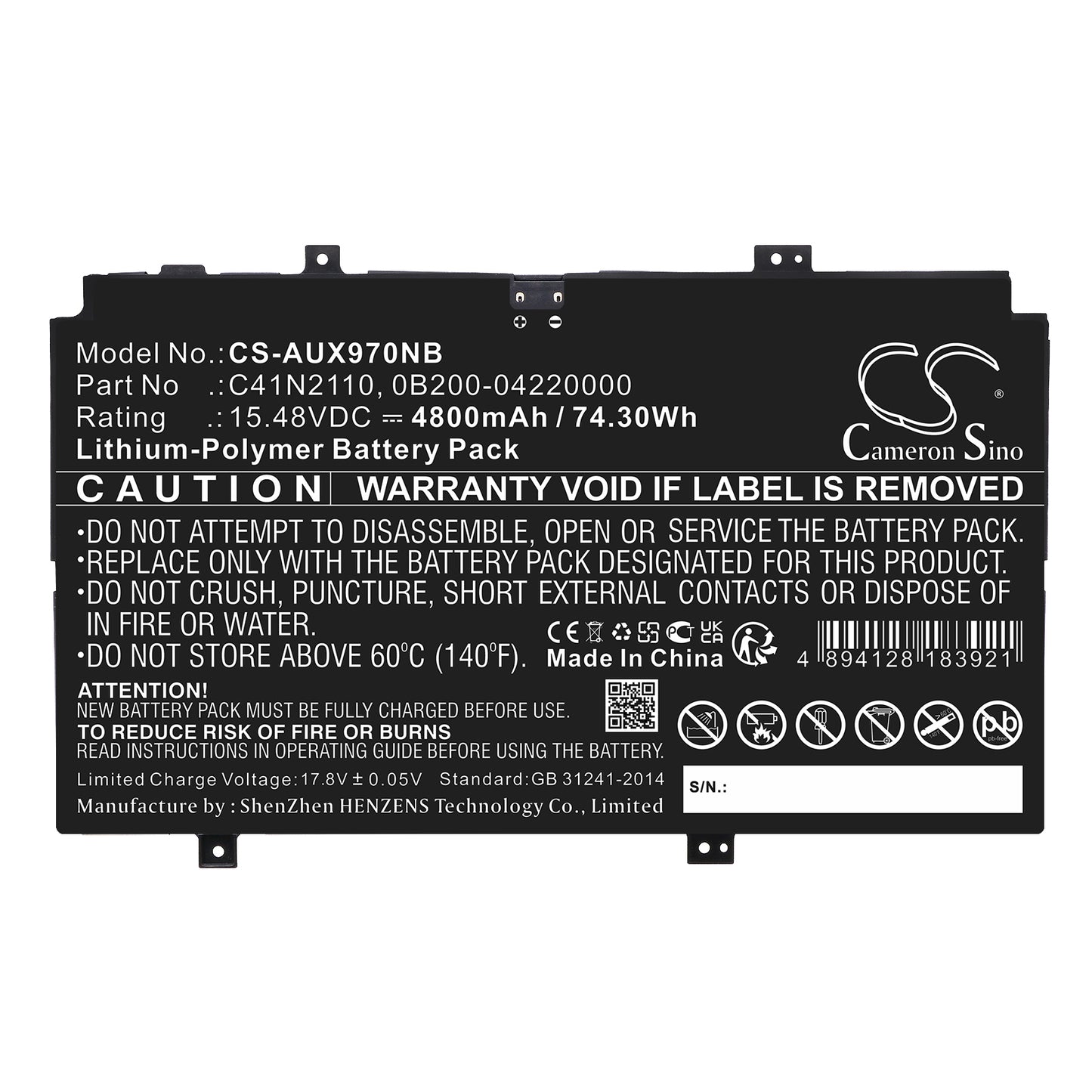 Replacement Battery for Asus Zenbook 17 Fold OLED – Notebook, Laptop – 4800mAh / 15.48V - image 3