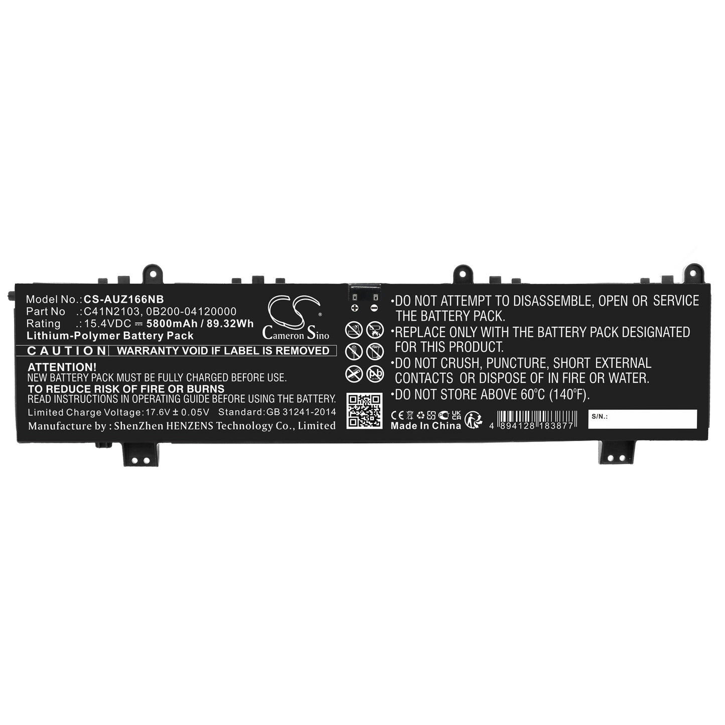 Replacement Battery for Asus ROG Zephyrus Duo 16 GX650RM-LS016W – Notebook, Laptop – 5800mAh / 15.4V - image 3