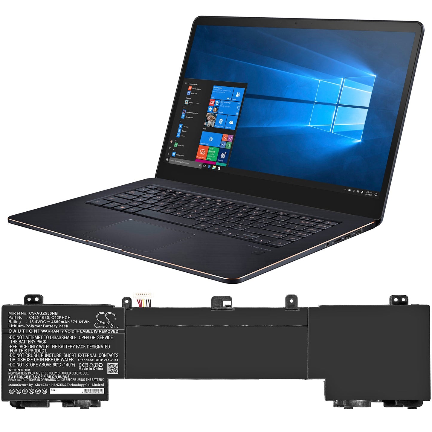 Replacement Battery for Asus UX550VD – Notebook, Laptop – 4650mAh / 71.61Wh / 15.4V