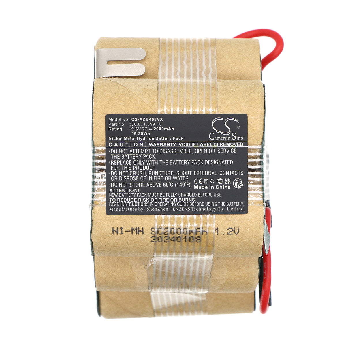 Replacement Battery for AEG AG408 – Vacuum – 2000mAh / 9.6V