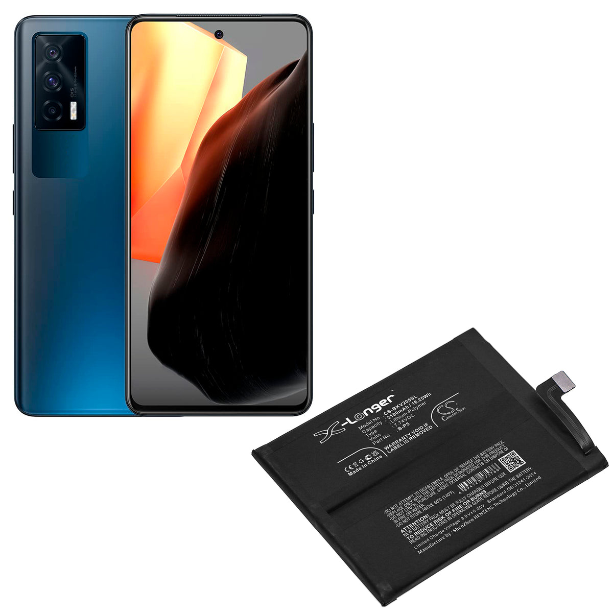 Replacement Battery for Vivo iQOO Neo5 5G – Mobile, SmartPhone – 2100mAh / 7.74V
