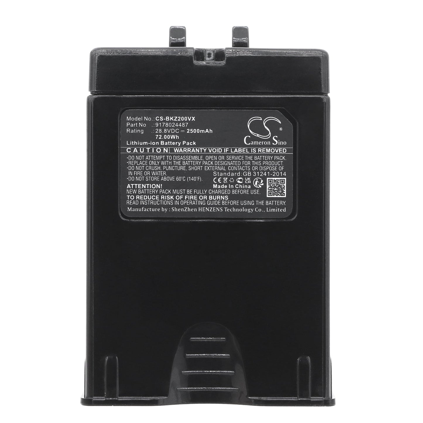 Replacement Battery for Tineco ZB2007 – Vacuum – 2500mAh / 72.00Wh / 28.8V