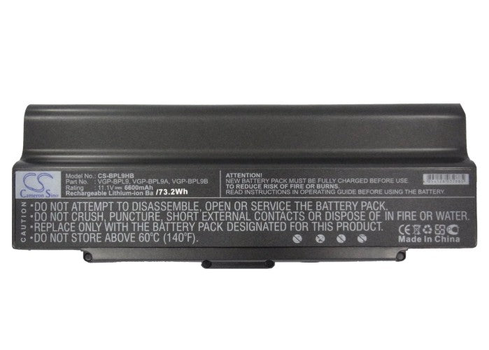 Replacement Battery for Sony AIO VGN-AR760 – Notebook, Laptop – 6600mAh / 11.1V