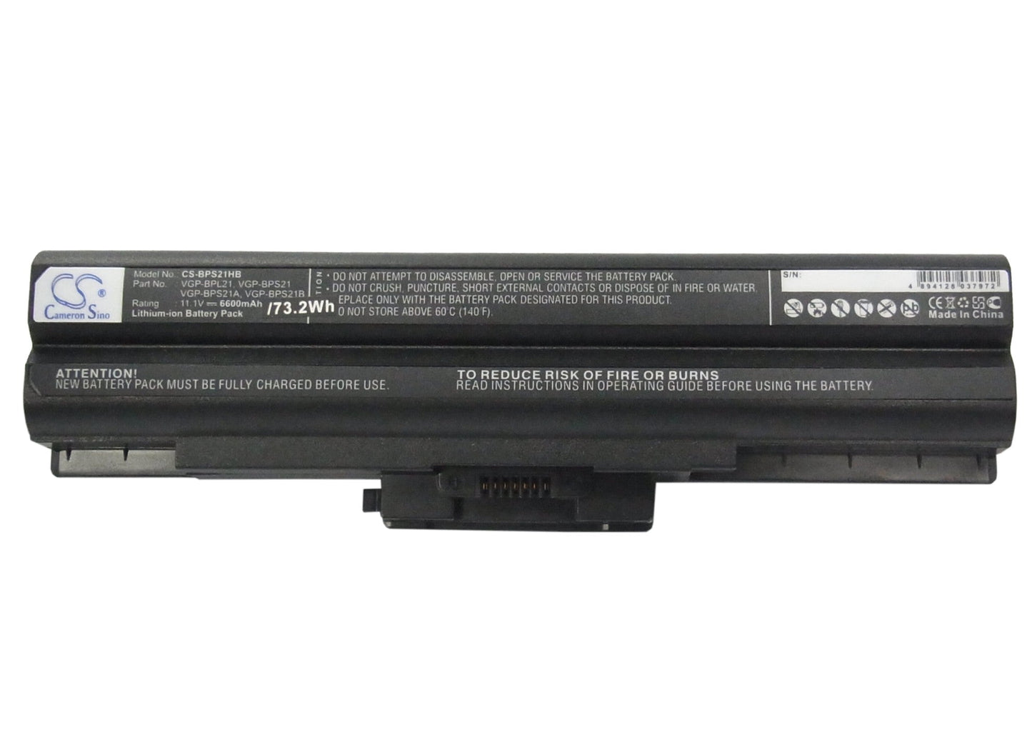 Replacement Battery for Sony AIO VPCF11JFX/B VAIO VPCF11M1E – Notebook, Laptop – 6600mAh / 73.26Wh / 11.1V
