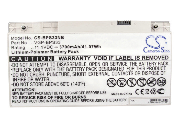 Replacement Battery for Sony SVT-14 – Notebook, Laptop – 3700mAh / 41.07Wh / 11.1V