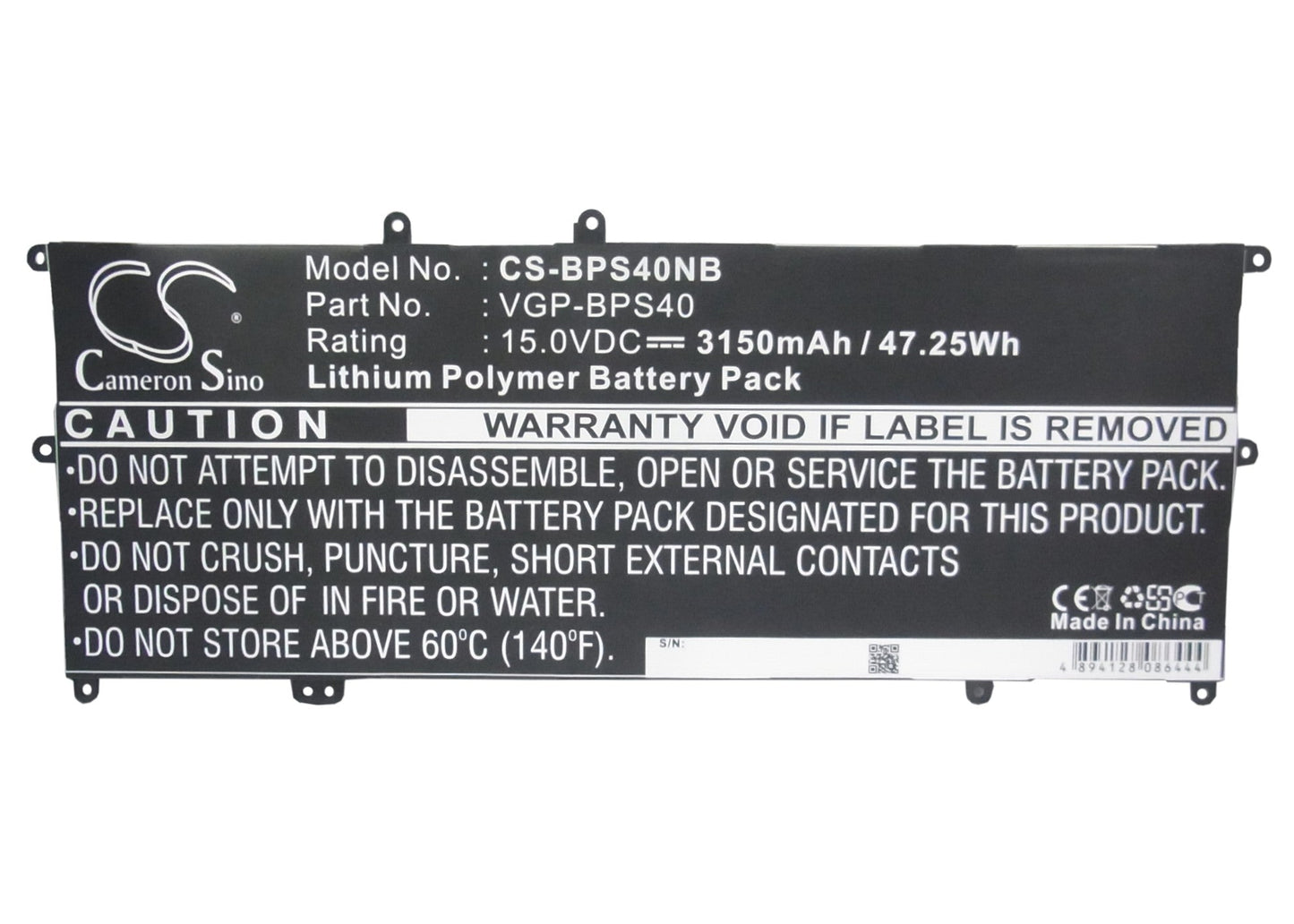 Replacement Battery for Sony SVF14N – Notebook, Laptop – 3150mAh / 47.25Wh / 15.0V