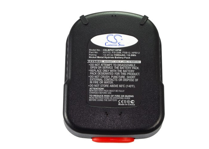 Replacement Battery for Black & Decker BD12PSK – Power Tools – 1500mAh / 18.00Wh / 12.0V
