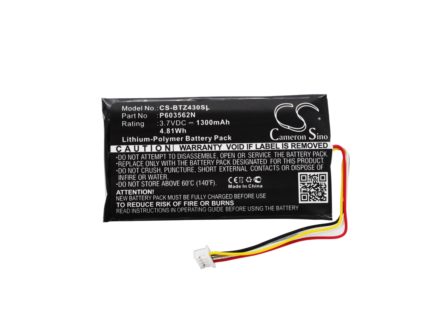 Replacement Battery for Binatone Z430BT – GPS, Navigator – 1300mAh / 4.81Wh / 3.7V