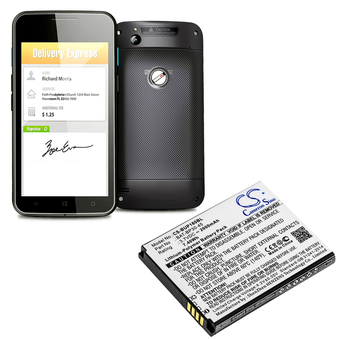 Replacement Battery for BlueBird BP30 – Barcode Scanner – 2000mAh / 3.7V - image 4