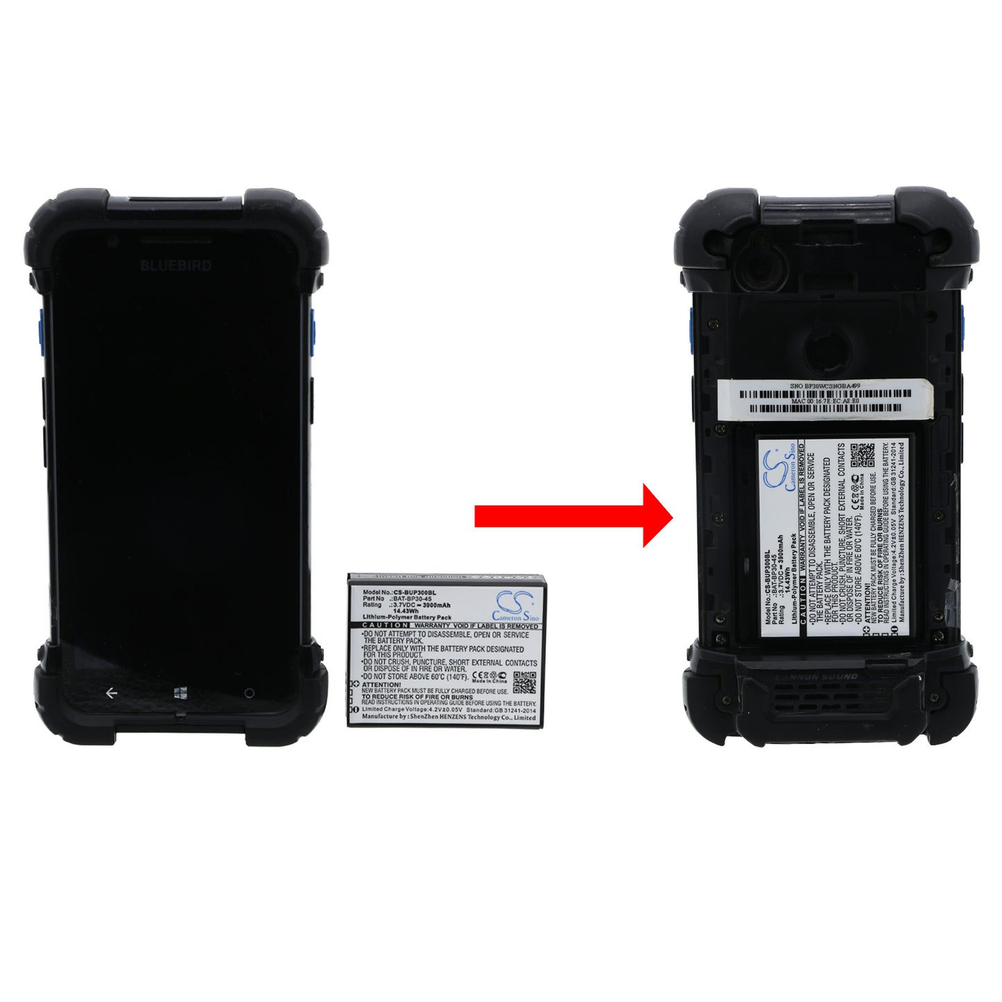 Replacement Battery for Pidion | BlueBird BP30 – Barcode Scanner – 3900mAh / 3.7V - image 5