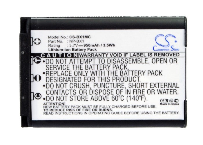 Replacement Battery for Sony Cyber-shot DSC-HX300 – Camera – 950mAh / 3.52Wh / 3.7V