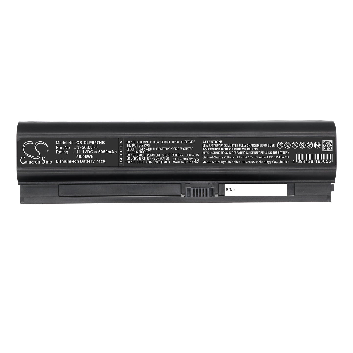 Replacement Battery for Clevo N950KP6 – Notebook, Laptop – 5050mAh / 56.06Wh / 11.1V