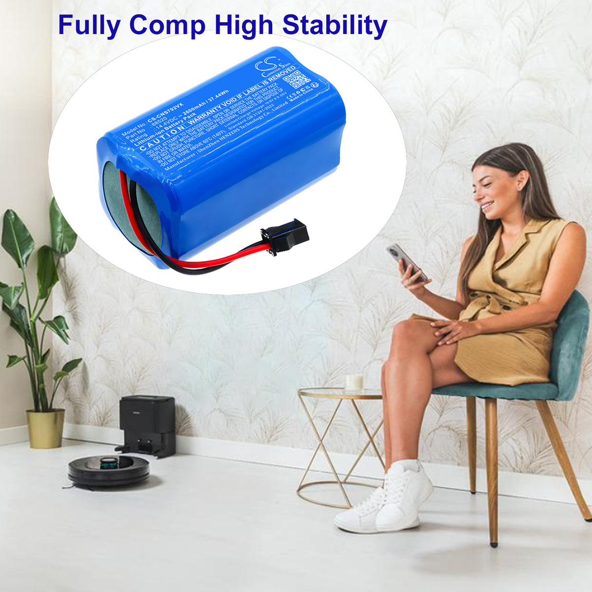 Replacement Battery for Honiture | Cecotec | OKP Life Conga 7490 Eternal Genesis – Vacuum – 2600mAh / 14.4V