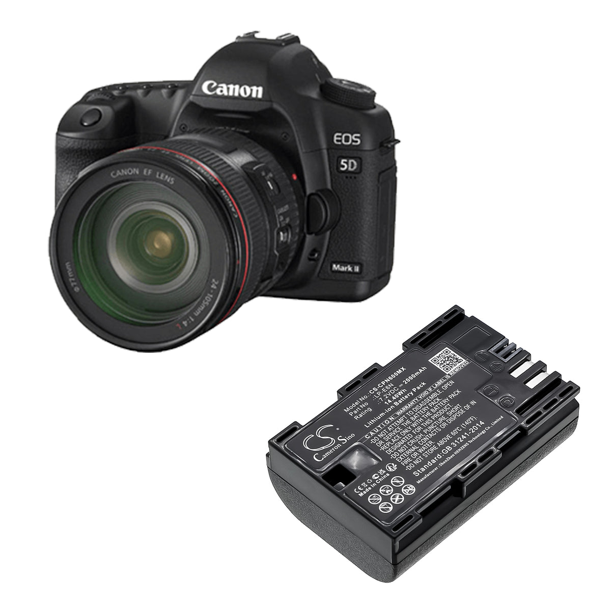 Replacement Battery for Tether Tools | Canon Air Direct – Camera – 2000mAh / 7.2V