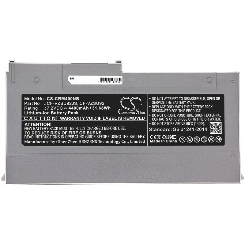 Replacement Battery for Panasonic CF-MX3 – Notebook, Laptop – 4400mAh / 31.68Wh / 7.2V