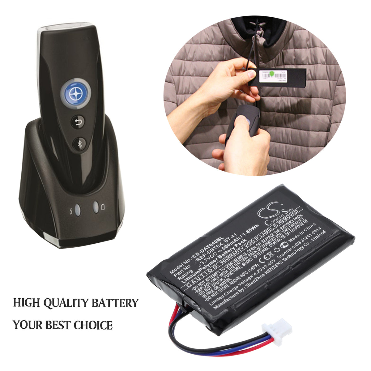 Replacement Battery for Datalogic RIDA DBT6400 – Barcode Scanner – 500mAh / 3.7V
