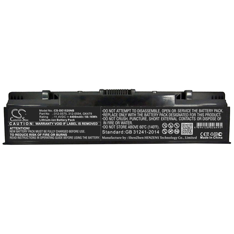Replacement Battery for DELL Inspiron 1520 – Notebook, Laptop – 4400mAh / 50.16Wh / 11.4V
