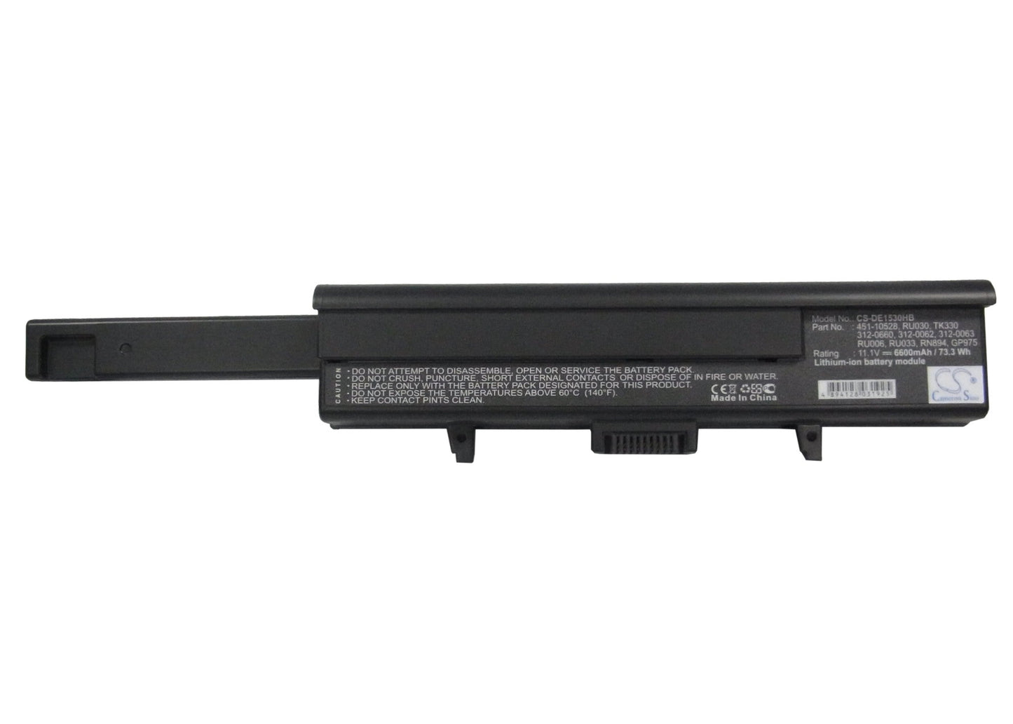 Replacement Battery for DELL XPS M1500 – Notebook, Laptop – 6600mAh/73.26Wh / 11.1V