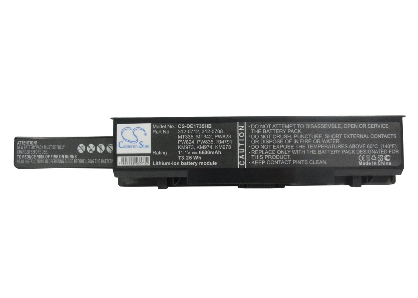Replacement Battery for Dell Studio 1735 – Notebook, Laptop – 6600mAh / 11.1V - image 5