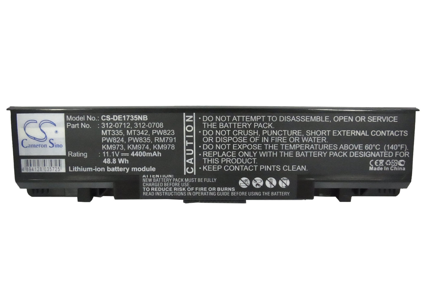 Replacement Battery for DELL Studio 1735 – Notebook, Laptop – 4400mAh / 11.1V