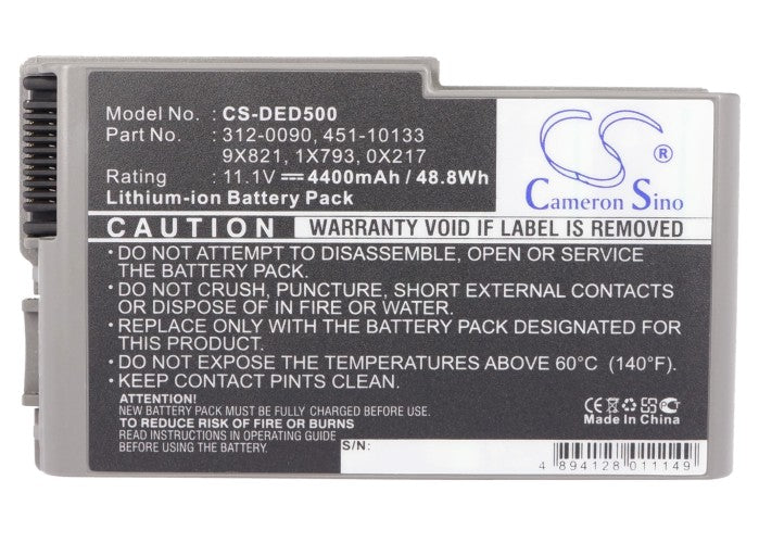 Replacement Battery for DELL Inspiron 500m – Notebook, Laptop – 4400mAh / 48.84Wh / 11.1V