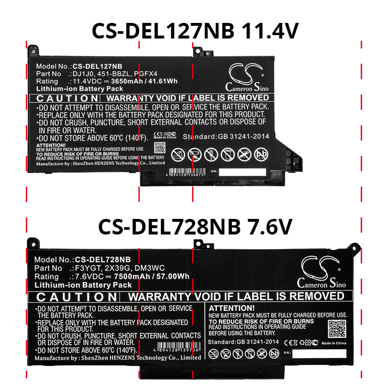 Replacement Battery for Dell Latitude 12 7000 – Notebook, Laptop – 3650mAh / 11.4V - image 4