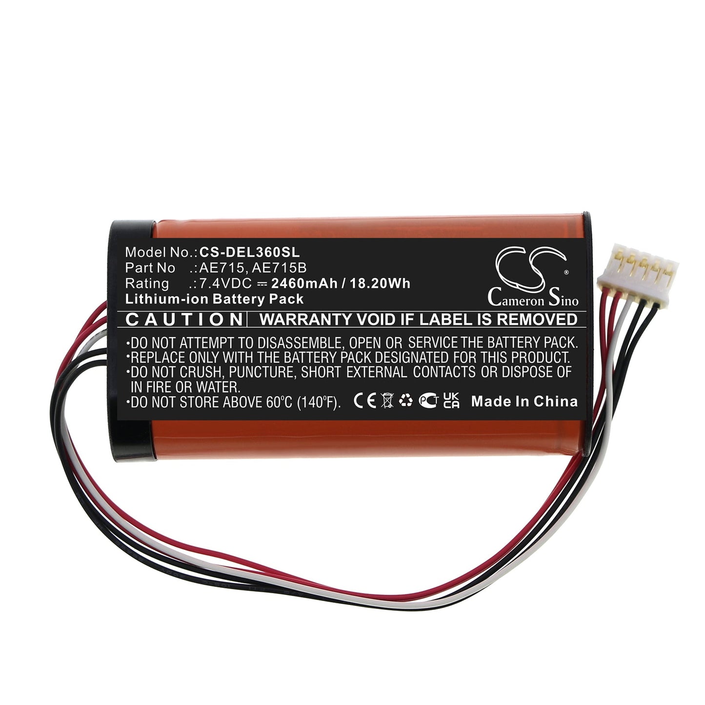 Replacement Battery for DELL Wireless 360 Speaker – Speaker – 2460mAh / 18.20Wh / 7.4V