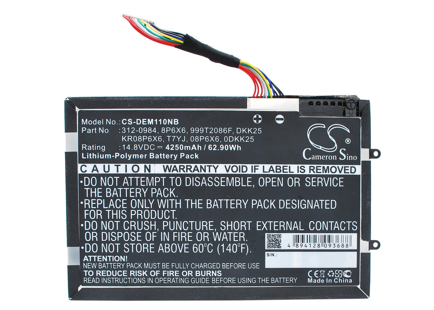 Replacement Battery for DELL Alienware M11x – Notebook, Laptop – 4250mAh / 62.90Wh / 14.8V