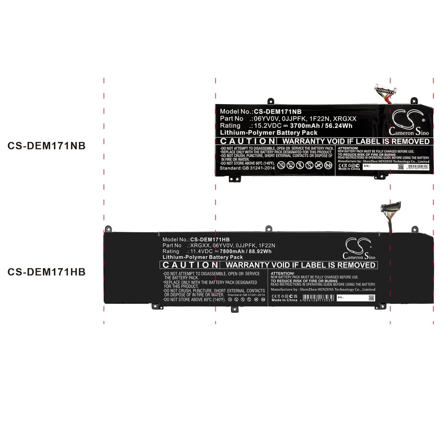 Replacement Battery for DELL ALIENWARE 2018 orion M15 – Notebook, Laptop – 3700mAh / 56.24Wh / 15.2V