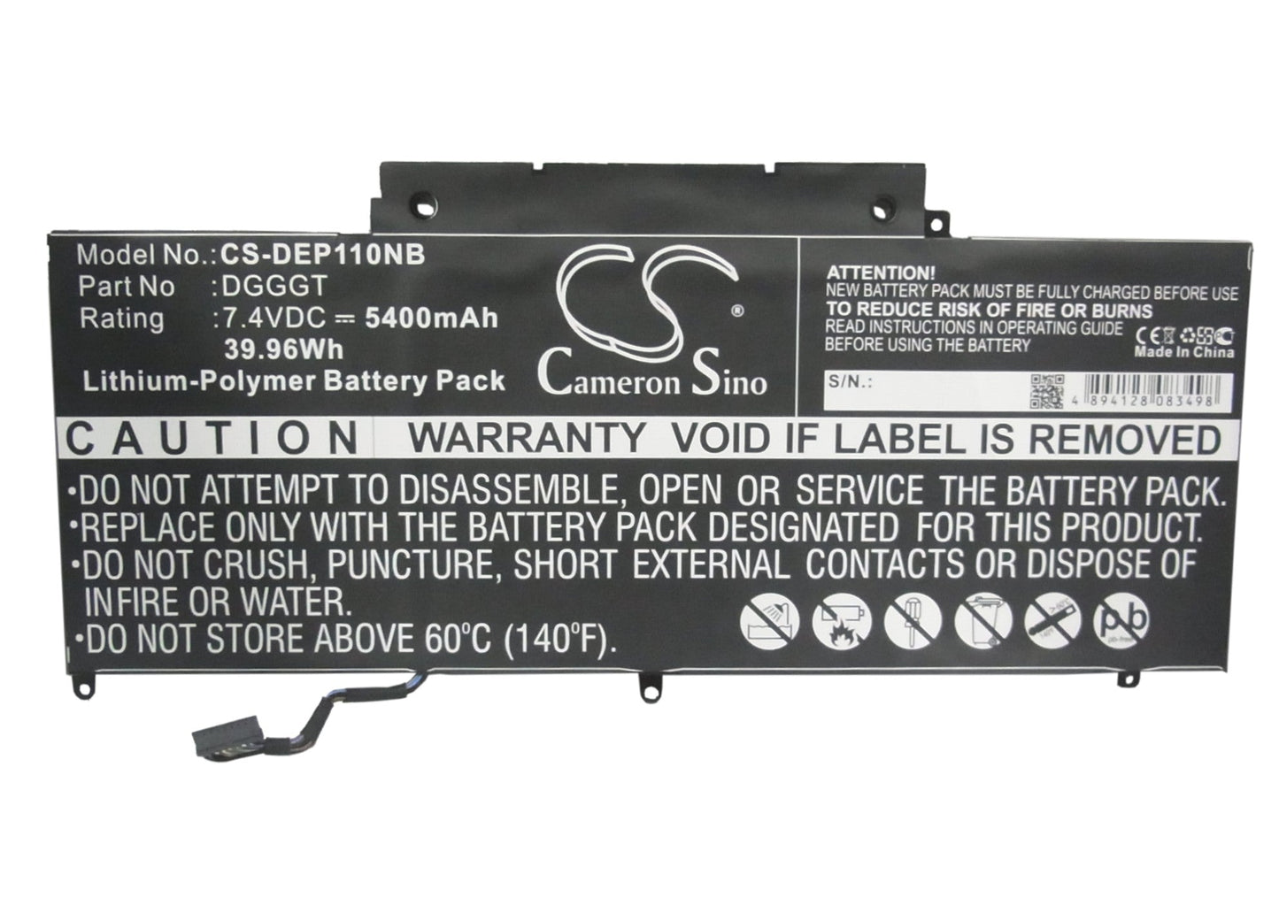 Replacement Battery for DELL XPS 11 – Notebook, Laptop – 5400mAh / 39.96Wh / 7.4V