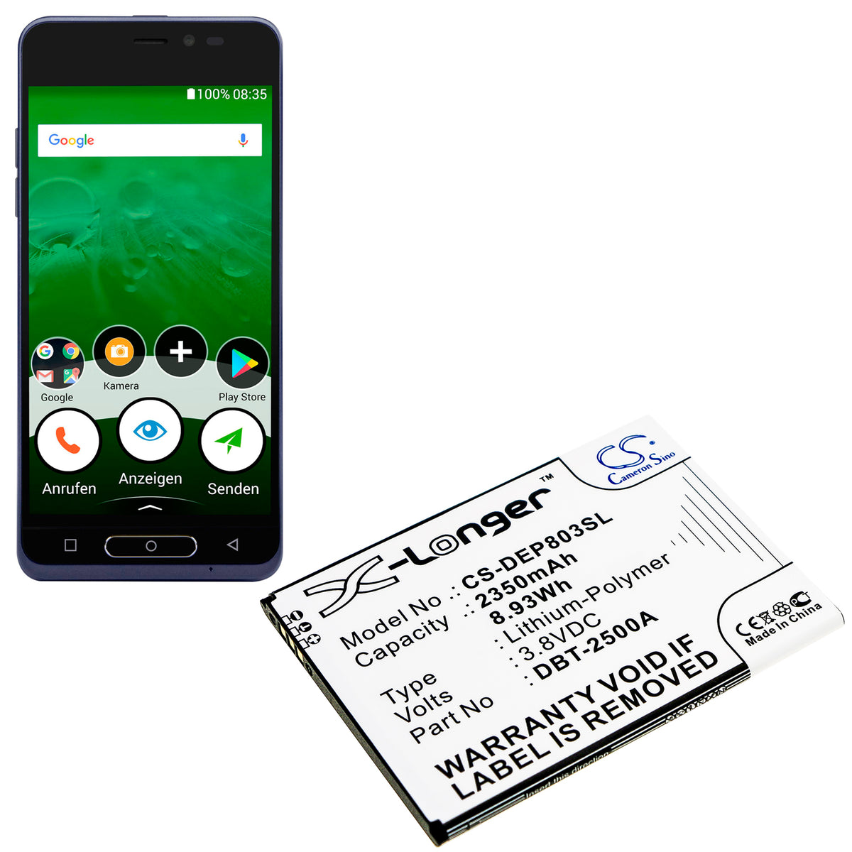 Replacement Battery for Doro 8035 – Mobile, SmartPhone – 2350mAh / 3.8V