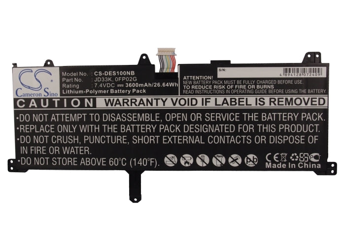 Replacement Battery for DELL XPS 10 – Notebook, Laptop – 3600mAh / 26.64Wh / 7.4V