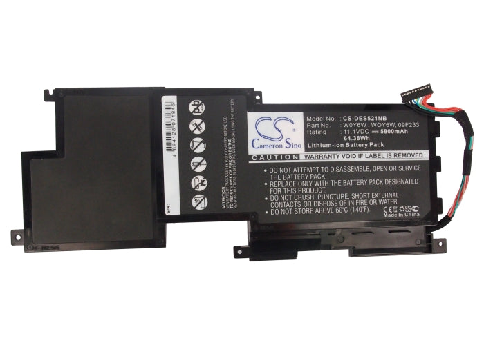 Replacement Battery for DELL XPS 15 (L521X Mid 2012) – Notebook, Laptop – 5800mAh / 64.38Wh / 11.1V