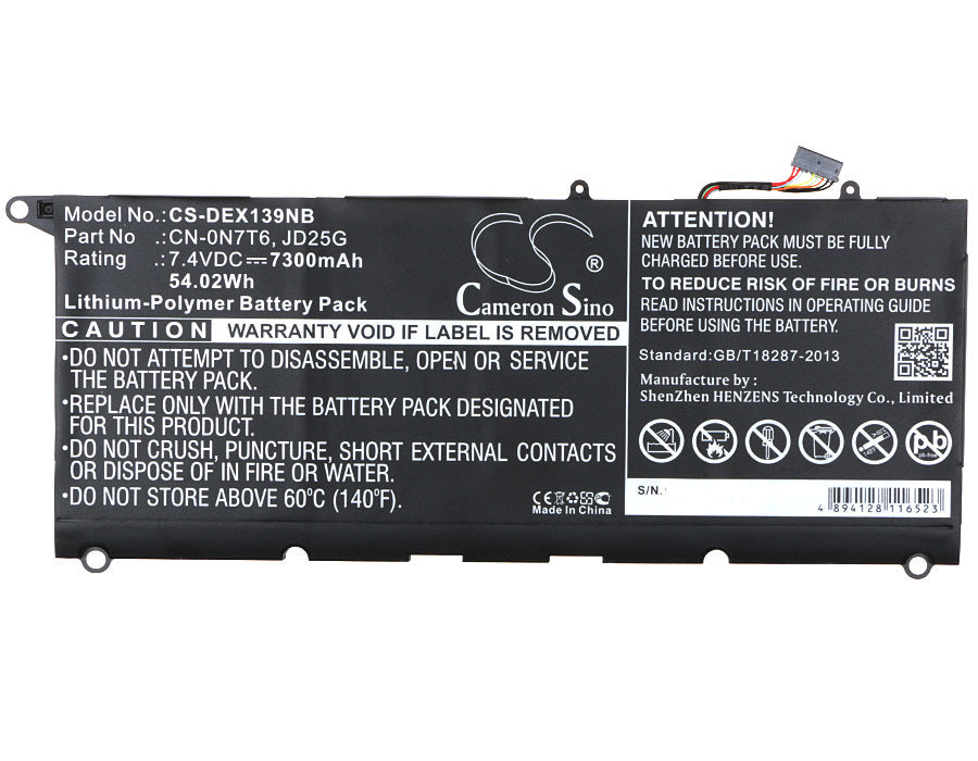 Replacement Battery for DELL XPS 13 2015 9343 – Notebook, Laptop – 7300mAh / 54.02Wh / 7.4V