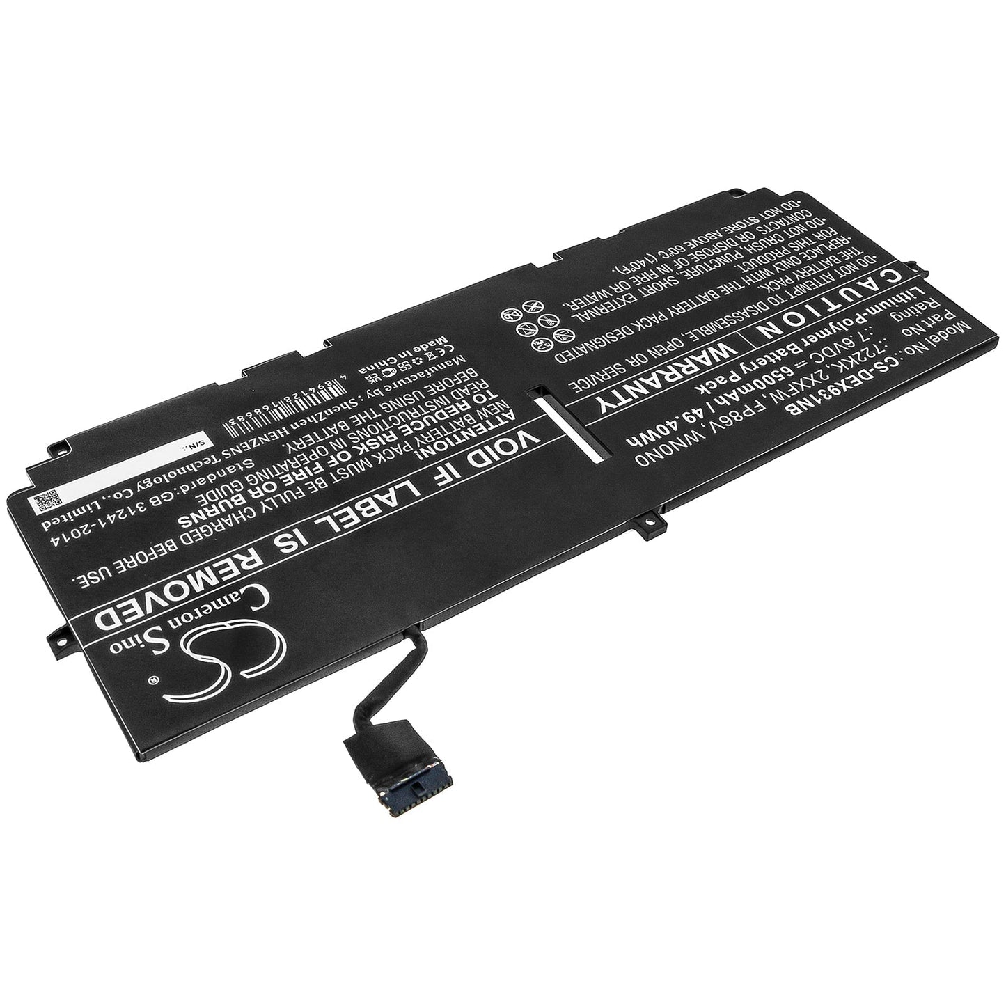 Replacement Battery for Dell XPS 13 9300 – Notebook, Laptop – 6500mAh / 7.6V - image 2