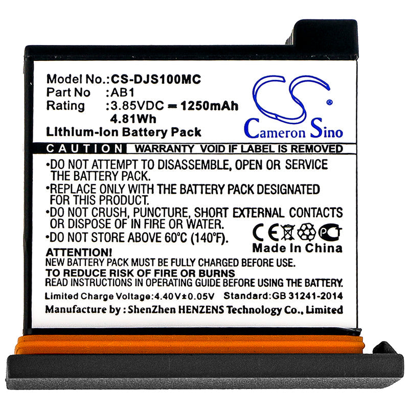 Replacement Battery for DJI Osmo Action – Camera – 1250mAh / 4.81Wh / 3.85V