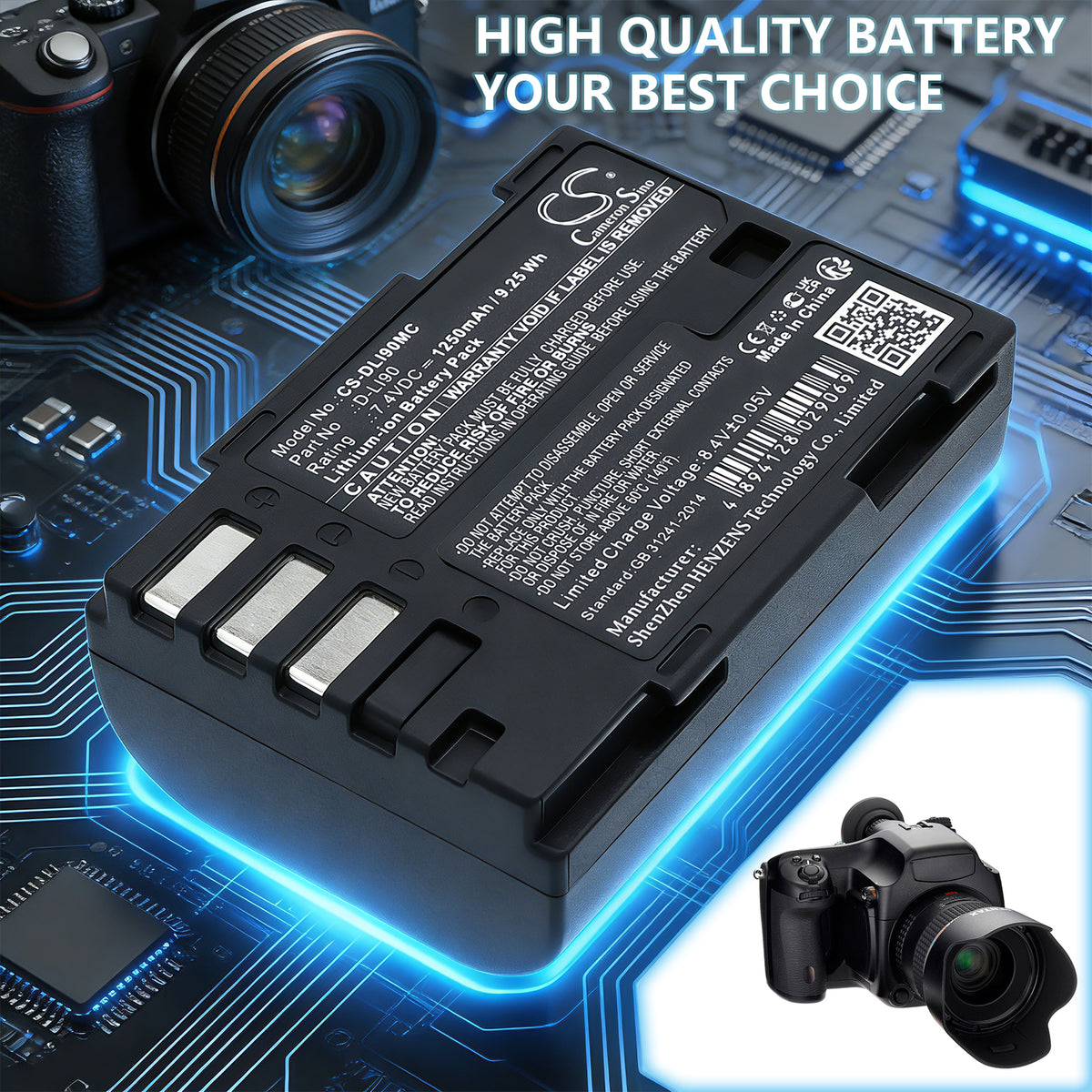 Replacement Battery for Pentax K-7 – Camera – 1250mAh / 7.4V