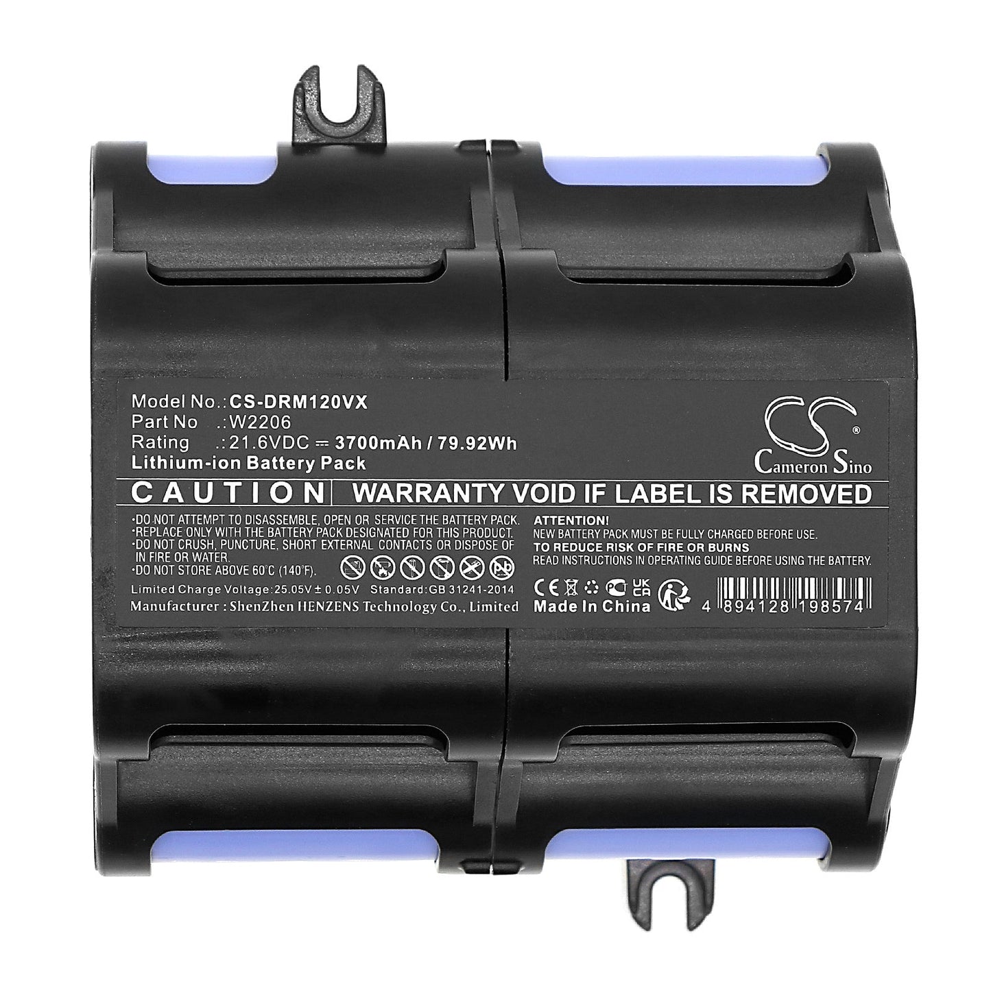 Replacement Battery for Dreame M12 – Vacuum – 3700mAh / 79.92Wh / 21.6V