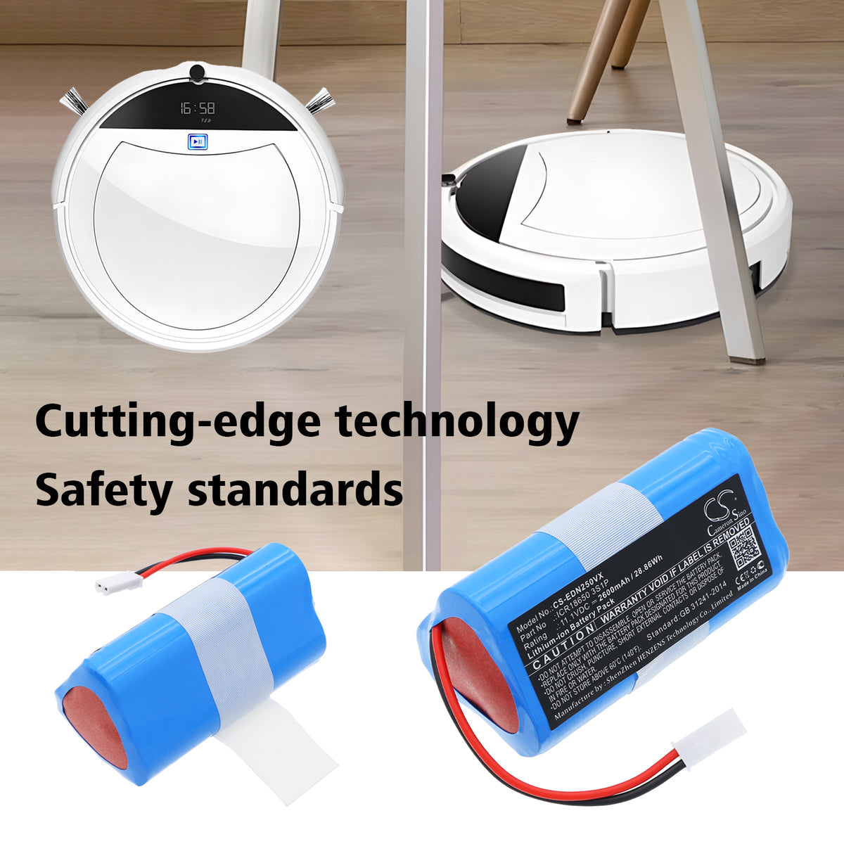 Replacement Battery for Pure Clean | Ecovacs PUCRC105 – Vacuum – 2600mAh / 11.1V