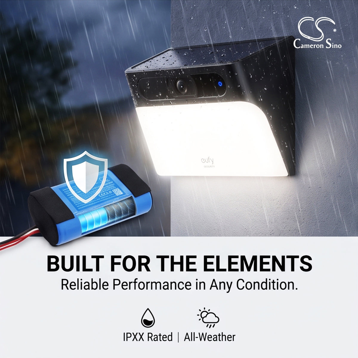 Replacement Battery for Eufy S120 Solar Wall Light Cam – Home Security Camera – 5200mAh / 3.7V
