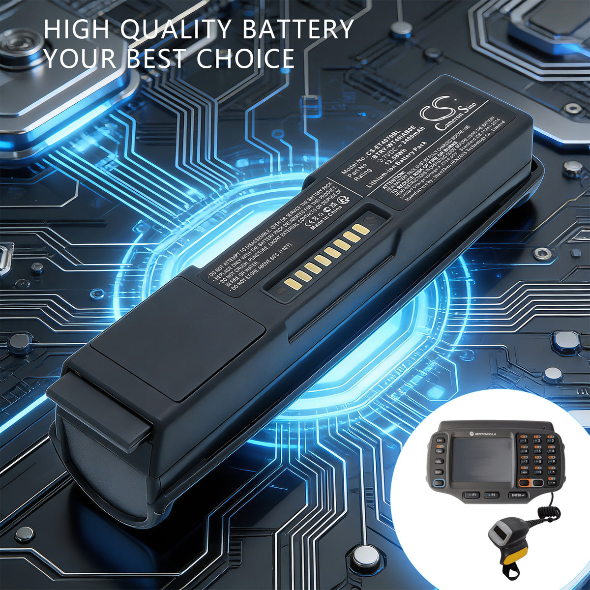 Replacement Battery for Symbol | Zebra WT4000 – Barcode Scanner – 3400mAh / 3.7V