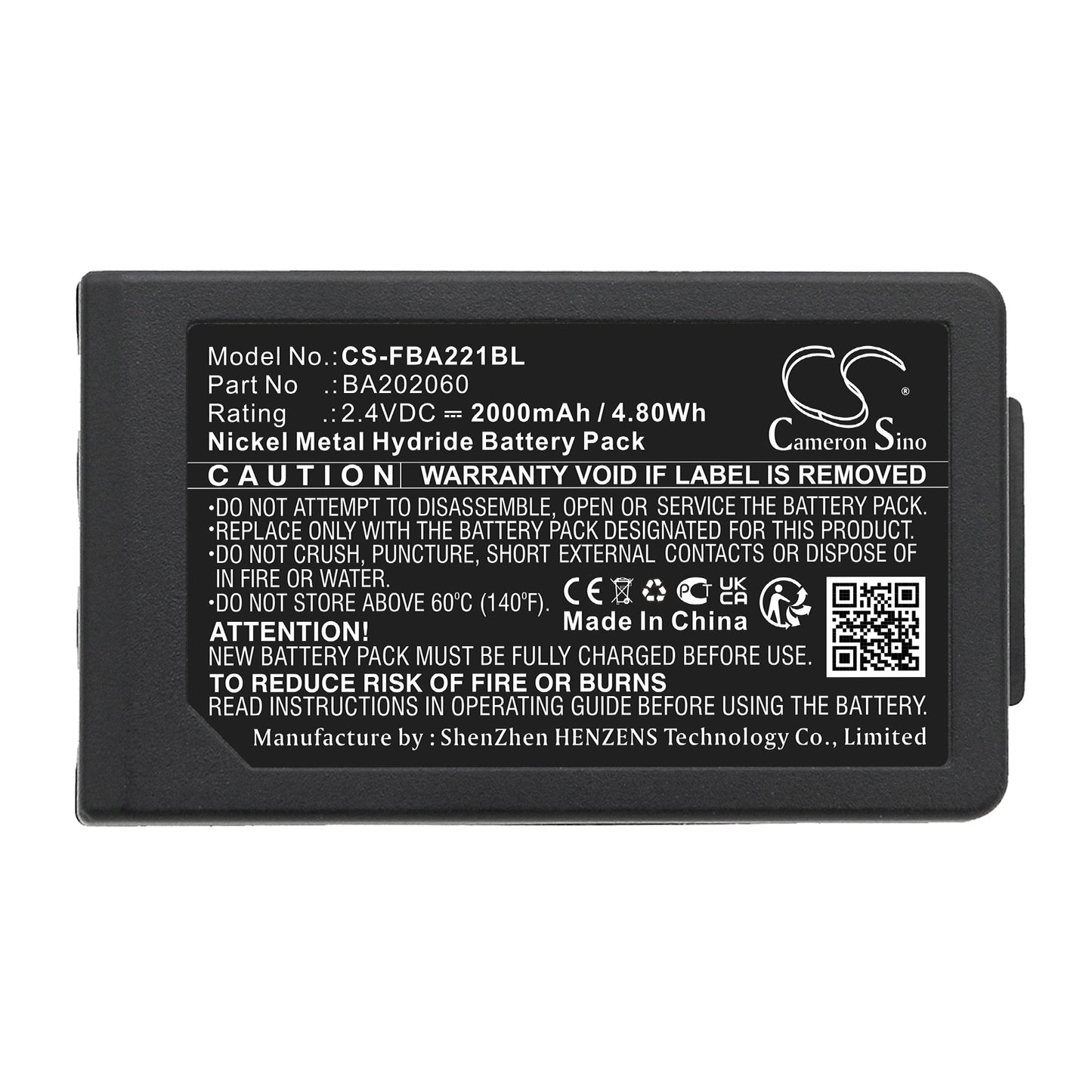 Replacement Battery for HBC Patrol S – Crane Remote Control – 2000mAh / 4.80Wh / 2.4V