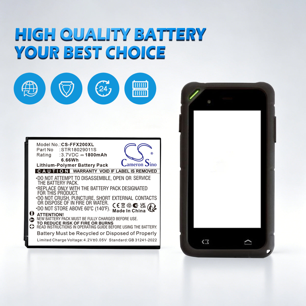 Replacement Battery for FAMOCO FX100 – ID Card Reader – 1800mAh / 3.7V